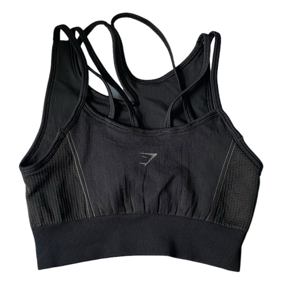 Gymshark Black Ultra Strappy Seamless Sports Bra Womens Small ?